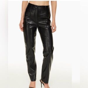 Wilfred Black Leather-Style Pants